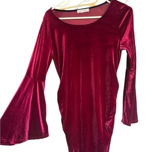 Rosie Velvet Bell Sleeve Bodycon Dress